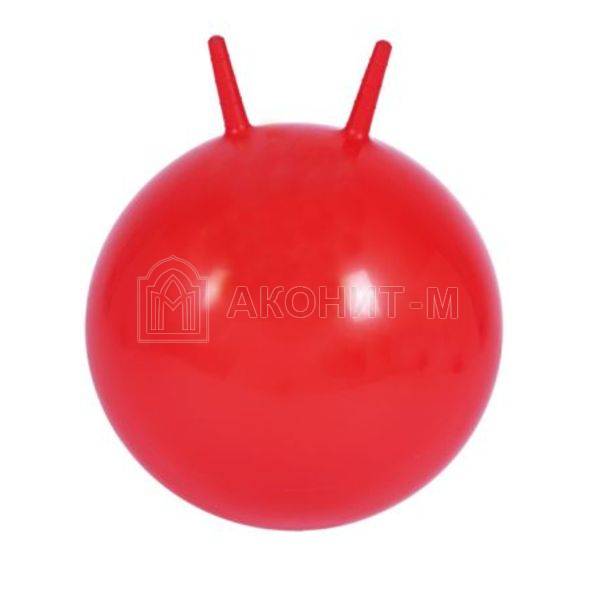 Мяч гимнастический с рожками (попрыгун), D. 55см (с насосом,  красный)