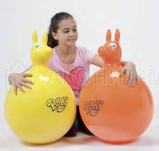 Мяч гимнастический с ручками "Хоп-Пони" (попрыгун), диам. 45 см, оранжевый
