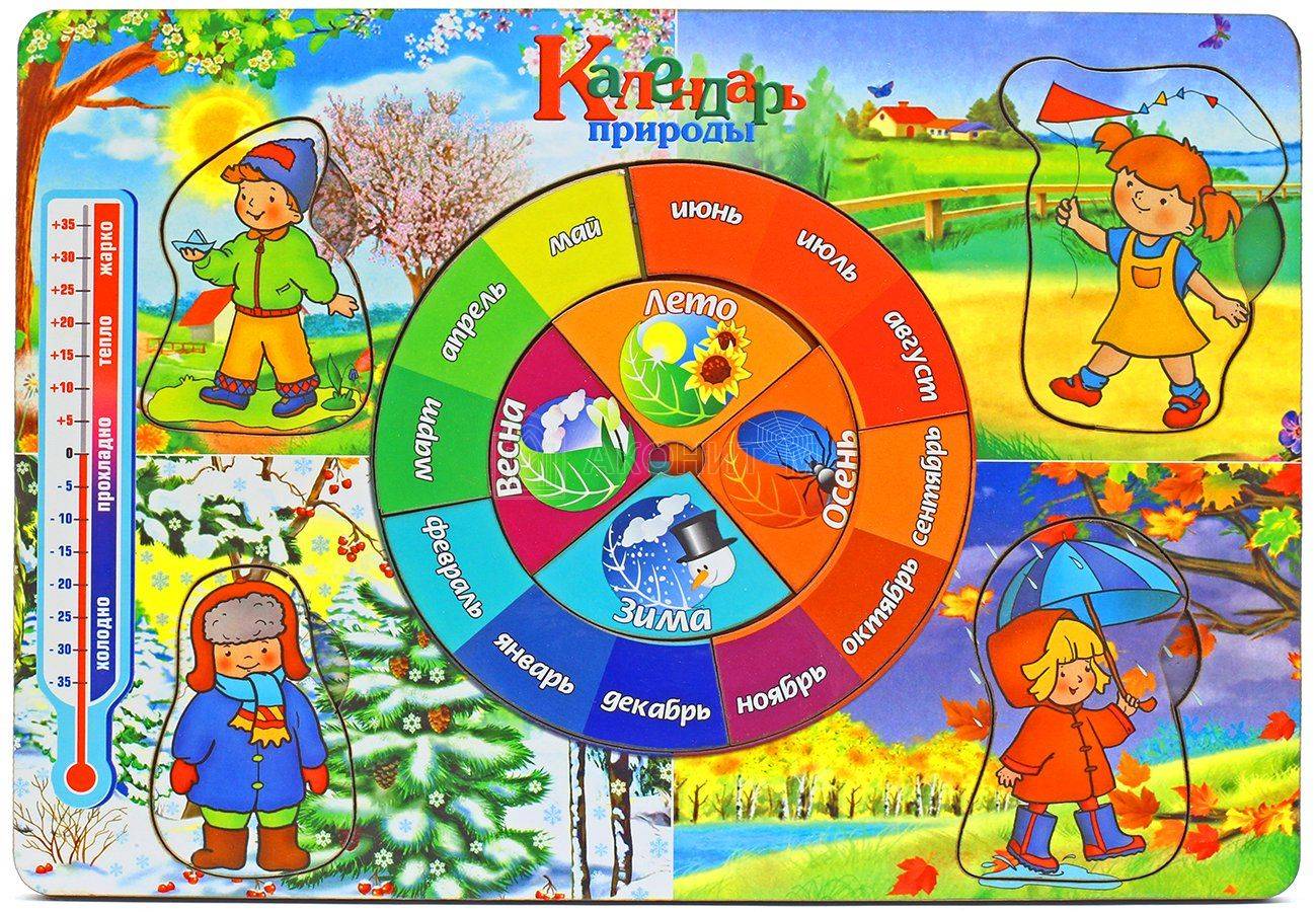 Обучающая игра из дерева «Календарь природы»
