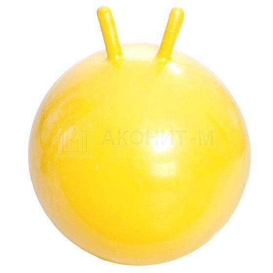 Мяч гимнастический с рожками (попрыгун), D. 45см (с насосом, желтый)
