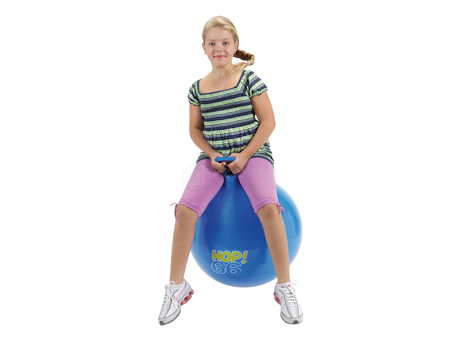 Мяч гимнастический с ручками "Хоп-66" (попрыгун), диам. 65 см, синий
