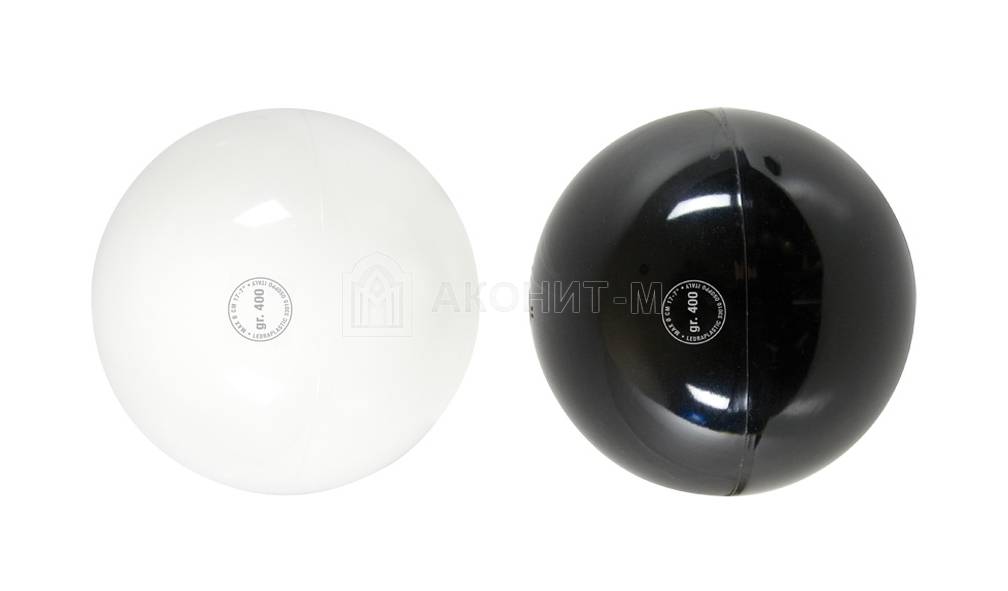 Мяч для художественной гимнастики "Ритмика" для соревнований (диам. 17 см, 400 гр.) цвета белый и черный