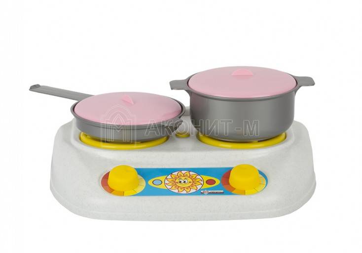 Детский кухонный набор "Плита газовая,кастрюля,сковорода" 3 предмета
