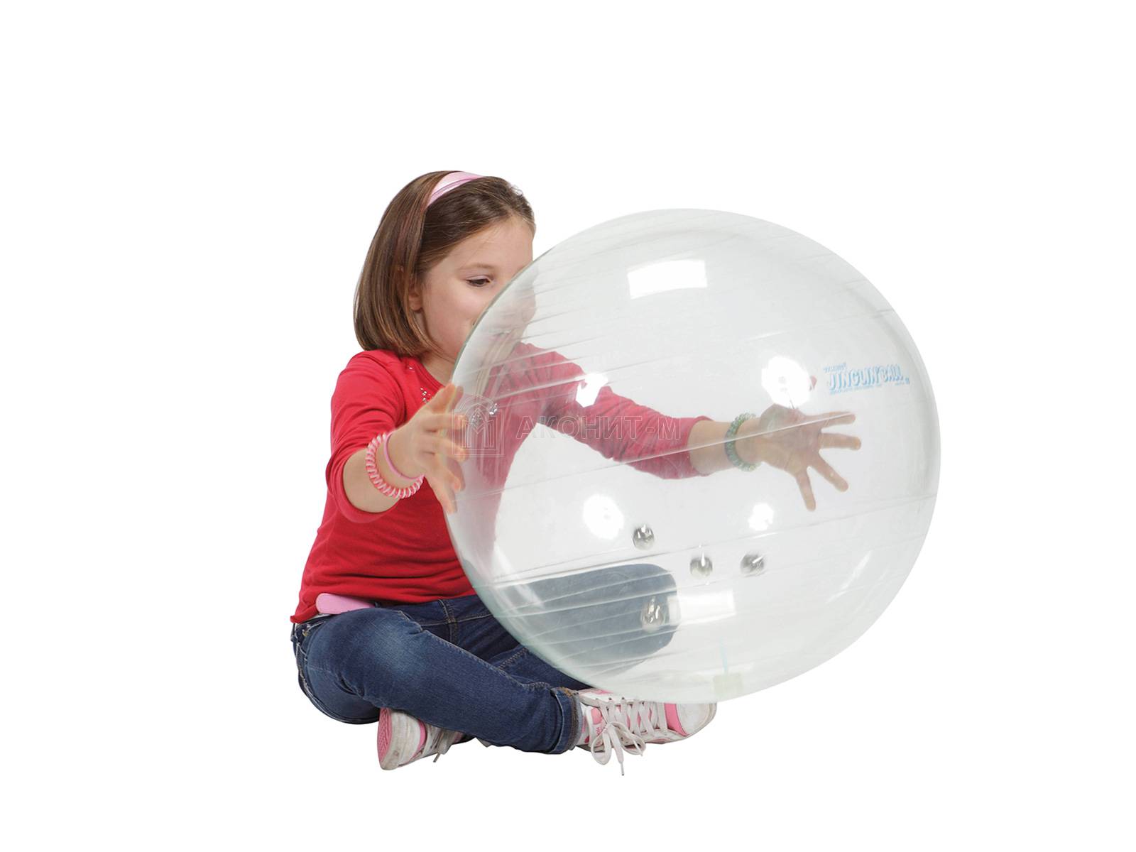 Мяч "Джингл" с бубенчиками, диам. 55 см, прозрачный