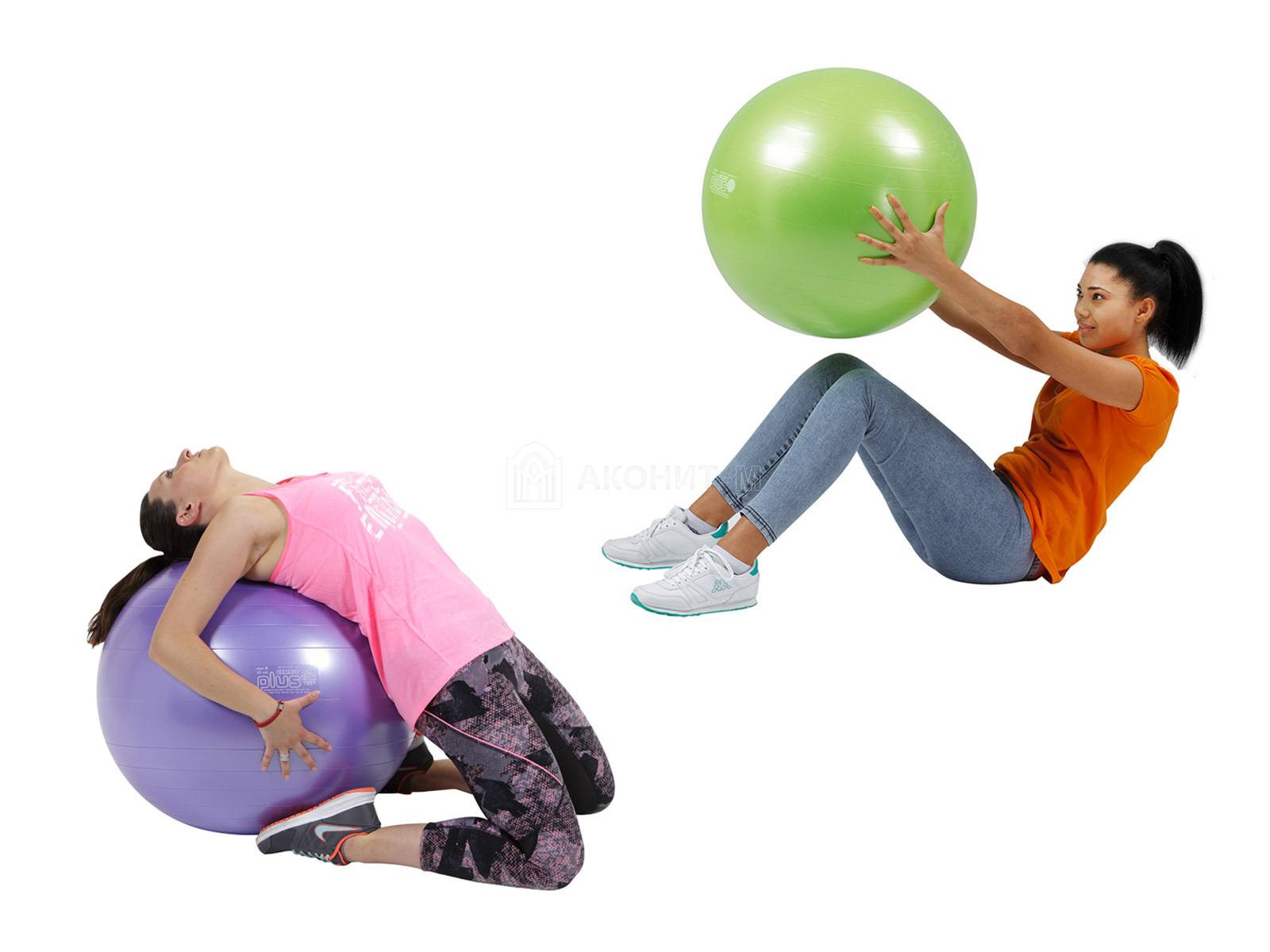 Мяч гимнастический для фитнеса "Гимник Плюс", синий, диам. 65 см