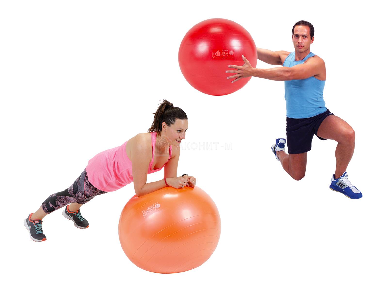 Мяч гимнастический для фитнеса "Гимник Плюс", синий, диам. 65 см